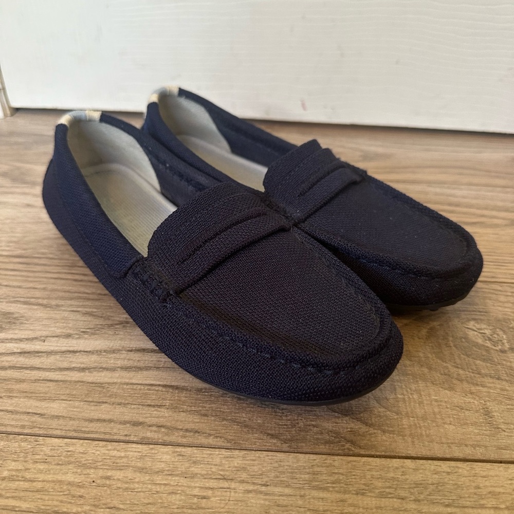 Rothy’s The Driver Navy Sapphire Blue Driving Loafer Moccasins